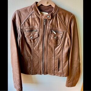MICHAEL Michael Kors Brown Leather Jacket
